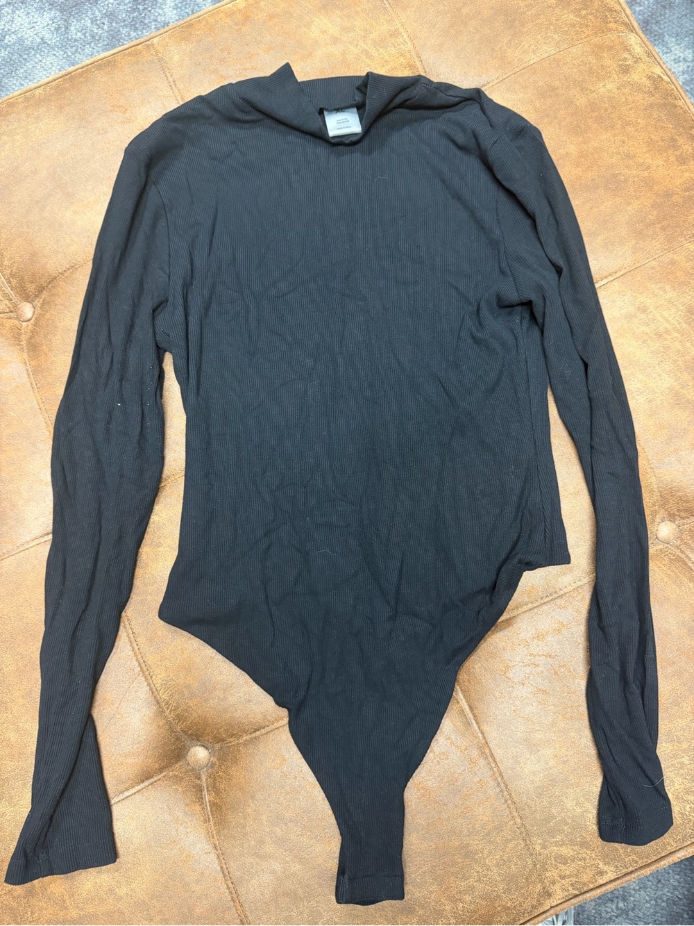 Kittenish Black Ribbed Long Sleeve Top